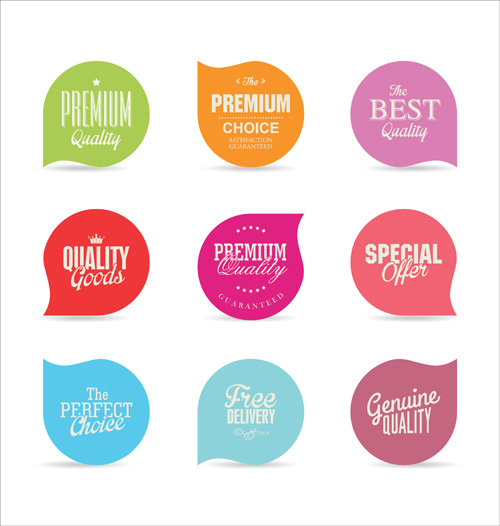 Vector retro badges design set 09 