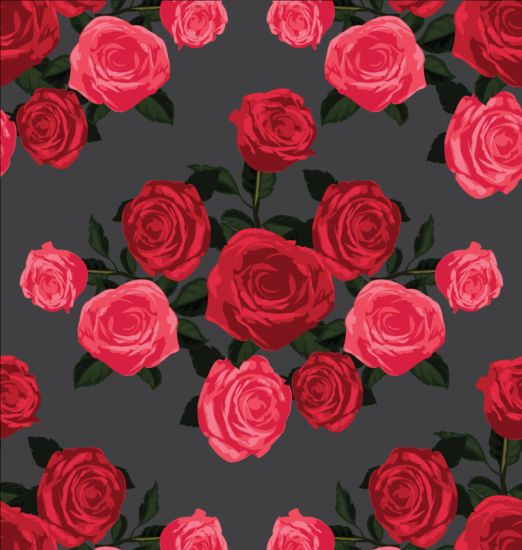 vintage seamless rose red pattern 