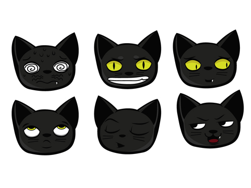Funny black cat vector 04 - WeLoveSoLo
