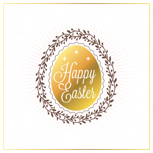 happy frame floral egg easter background 