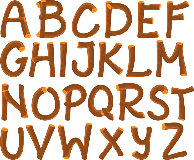 wood funny alphabet 