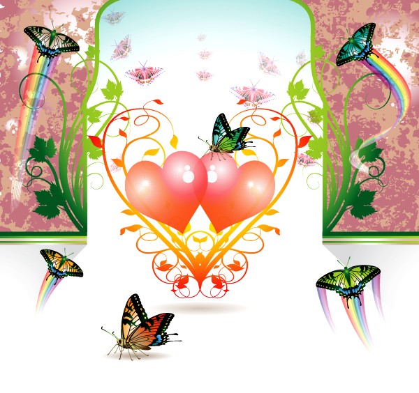 heart butterflies 