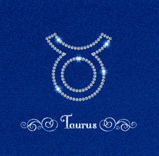 zodiac Taurus sign fabric background 