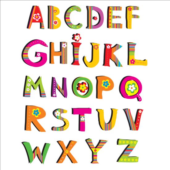 flower cute alphabet 