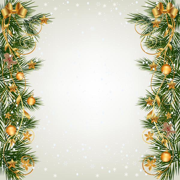 Christmas fir branches border with baubles vector 04 - WeLoveSoLo