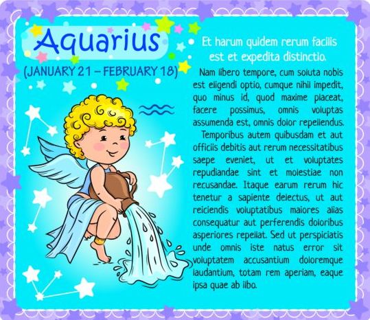 zodiac kid card Aquarius 
