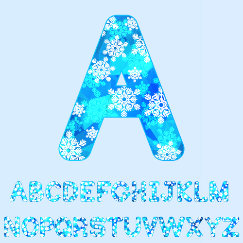 snowflake christmas alphabet 