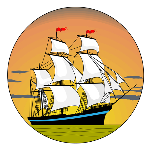 sunset sailship 