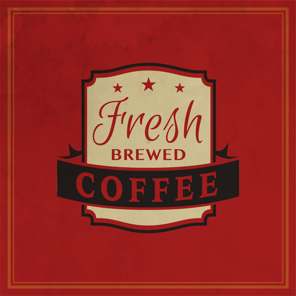 Retro font red labels coffee 