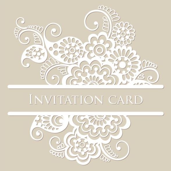 white lace invitation card 