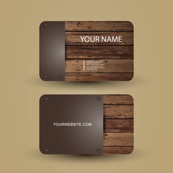 wooden metal card business 